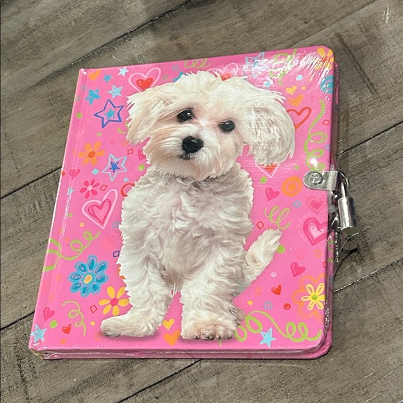 Other - Puppy Love Diary/Journal Book For Kids With Lock And Keys Hardcover Bichon Cover